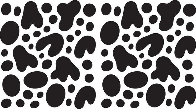 Minimal Abstract Silhouette Pattern With Random Shapes Blobs Full Frame Seamless Black On White Design vector