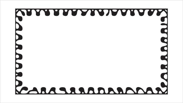 Clustered Silhouette Pattern Decorative Frame With Random Abstract Shapes Empty Border Artistic Layout vector