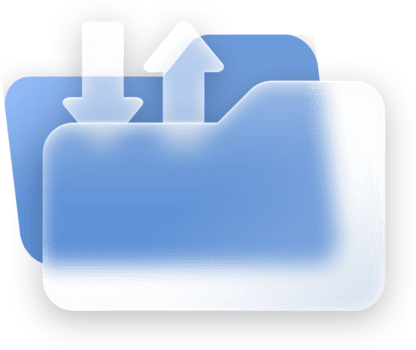 Folder button and icon elements, glassmorphic transparent and glossy style for ui ux application design. png