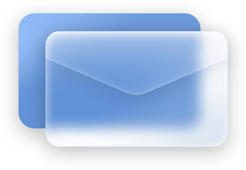 Email button and icon elements, glassmorphic transparent and glossy style for ui ux application design. png
