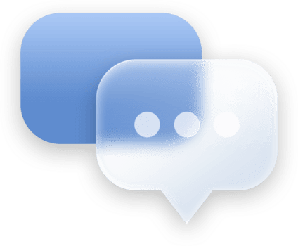 Speech bubble button and icon elements, glassmorphic transparent and glossy style for ui ux application design. png