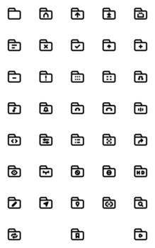 Expanded Line Folder Icon vector