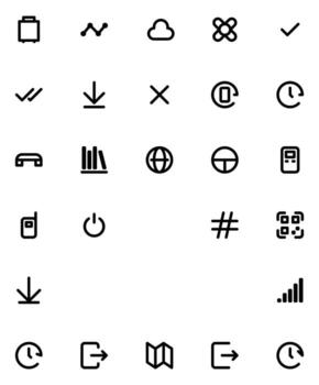 Expanded Line UI Icons System and Status vector