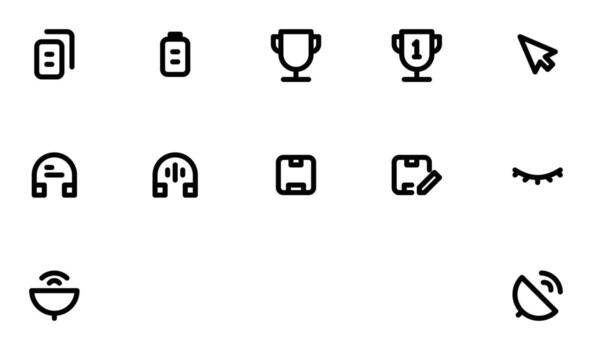 Expanded Line UI Icons Awards and Media vector