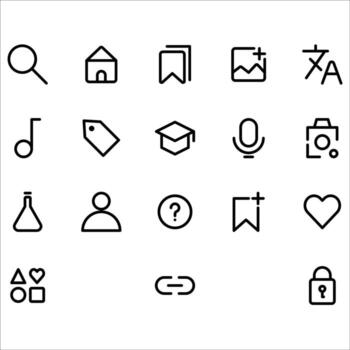 Expanded Line UI Icons App Navigation and Profile vector