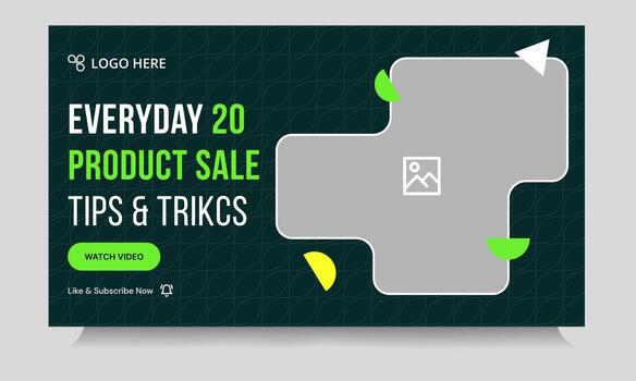 Daily best tutorial thumbnail design for product idea, customizable thumbnail design, product concept cover, editable eps 10 file format vector