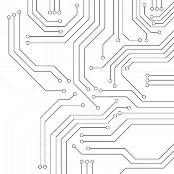 Circuit board seamless pattern. Microelectronics circuits board background. Futuristic microchip CPU electronic component vector