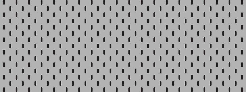 Gray Metallic Pegboard Background with Horizontal Black Slots in a Repetitive Pattern. vector