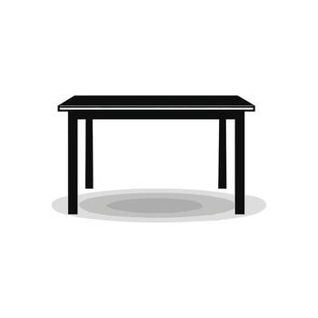 Black table icon design on a white background for minimalist projects vector