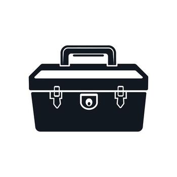 Black toolbox icon illustration on a white background for creative use vector