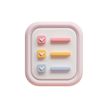 3 d pastello lista di controllo con segni di spunta e progresso barre isolato su un' trasparente sfondo Immagine png