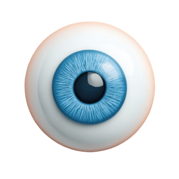 A close-up view of a human eye showcasing vibrant blue iris and intricate details in the sclera, Isolated on transparent Background png