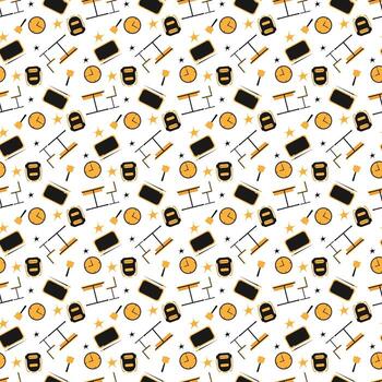 sin costura modelo para escuela, aprendiendo, y estudiar. sin costura espalda a colegio modelo salón de clases artículo. vector