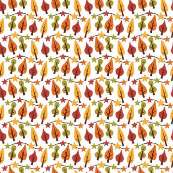 sencillo repitiendo impresión de estacional arboles y vistoso hojas vector