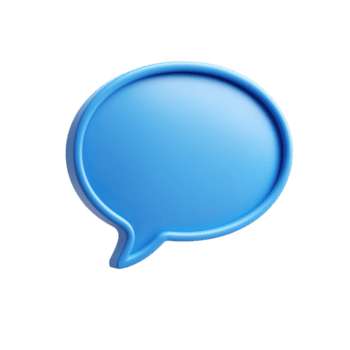 3 d återges blå Tal bubbla med en subtil lutning och mjuk skugga isolerat på en transparent bakgrund png