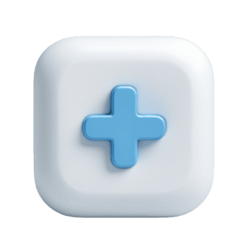3D render of a blue plus icon Isolated on transparent Background, symbolizing addition and positive action. png