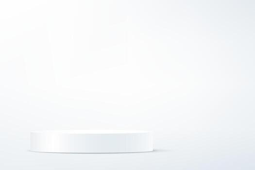 White background 3d with podium. Empty room with light space for selling products on the website. illustration. vector