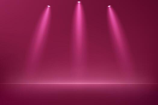 Empty Dark pink studio room background Space for selling products on the website. Empty room with light effect. illustration. vector