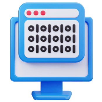 3d icono servidor datos binario código png