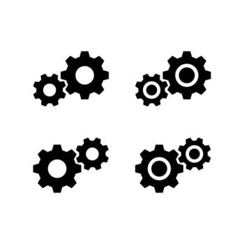 Gear cogwheel icon set. System settings configuration symbol vector