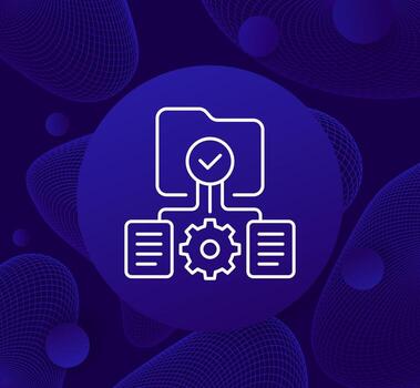 datos administración icono, gestionar documentos y archivos línea vector