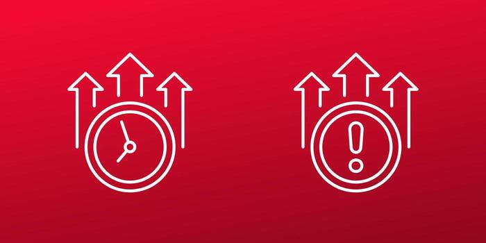 overtime icons, long working hours linear vector