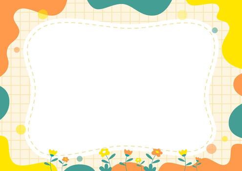a colorful frame with flowers and a blank space vector
