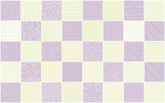 colección de sin costura geométrico a rayas patrones. brillante creativo repetible púrpura y amarillo antecedentes. sencillo tejido y tecnología texturas con interminable líneas. textil raro huellas dactilares vector