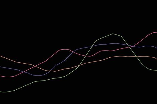 ola línea gráficos con diferente colores vector