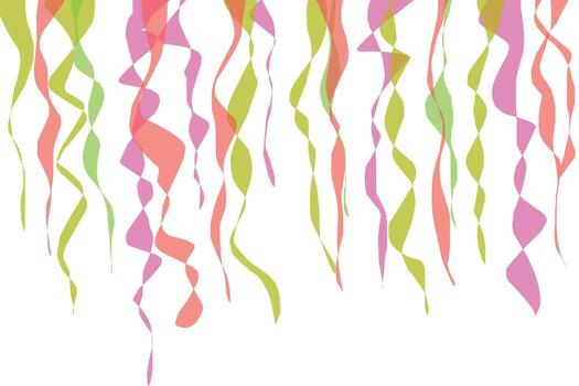 A colorful streamer background with a white background vector