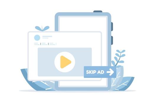 Silent Marketing Strategy. Silent ads with captions. Combine silent animation with subtitles. Maximize viewer engagement with text overlays. vector