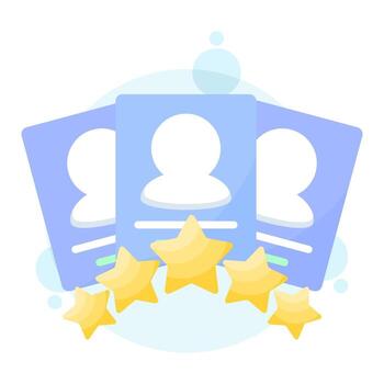 plano ilustración de cliente comentarios y cliente comentario. concepto de usuario comentarios, calificaciones, satisfacción evaluación, y mejorando Servicio calidad mediante cliente opiniones vector