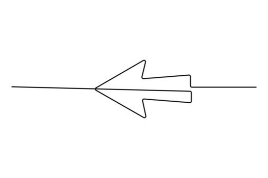 Arrow continuous line drawing in minimal clean style for elegant and neat design elements vector
