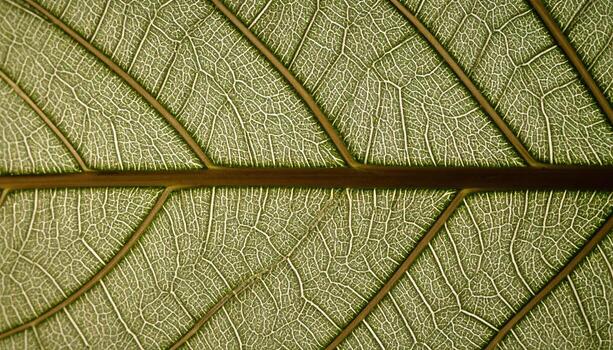 A close up of a leaf with veins photo