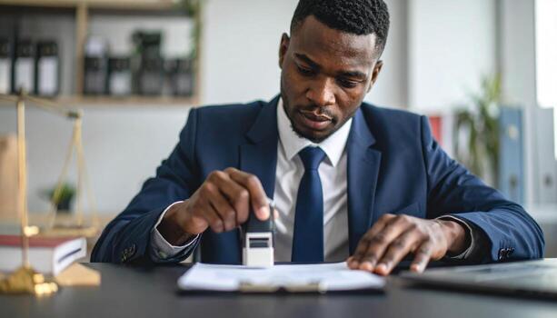 A man in a suit is holding a piece of paper photo