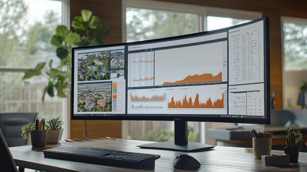 A computer monitor with a graph on it photo
