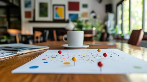 Jubilación fondos grafico con vistoso marcadores en de madera mesa, atractivo atmósfera foto