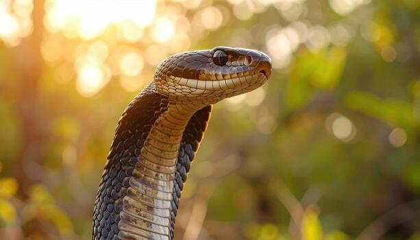 A close up of a snake with its mouth open photo