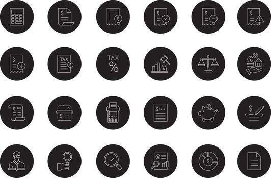 Accounting Tools Icon Set Button Style vector