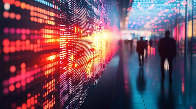 digital fluir un sinfonía de datos y movimiento foto