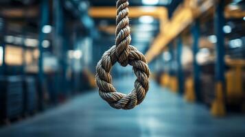 Industrial Rope Loop A CloseUp in a Factory Setting photo