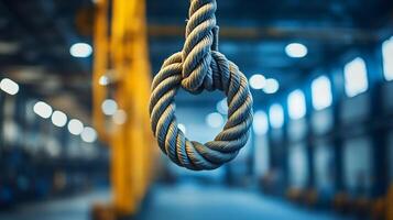 Steel Rope Knot in Industrial Setting A CloseUp photo
