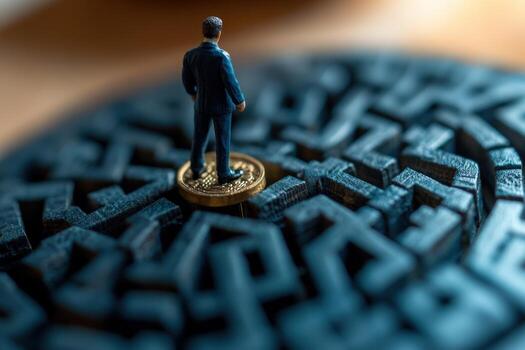 Navigating the Complexities A Figurative Representation of Business Challenges photo