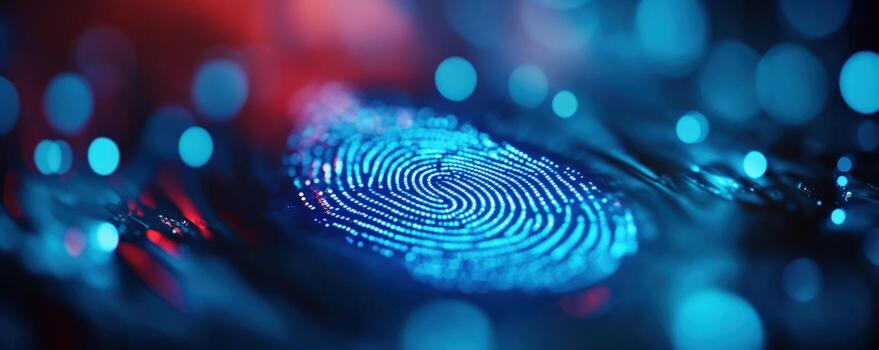 Digital Fingerprint Abstract Biometric Data Visualization photo