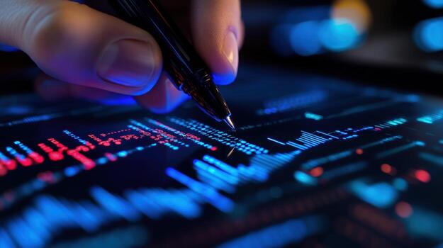 digital analítica datos análisis en un tableta pantalla foto