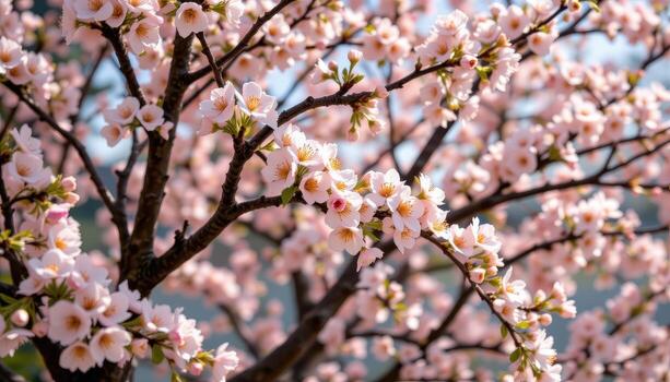 trees bloom with endless beauty, their flowers glowing quietly in every corner. photo