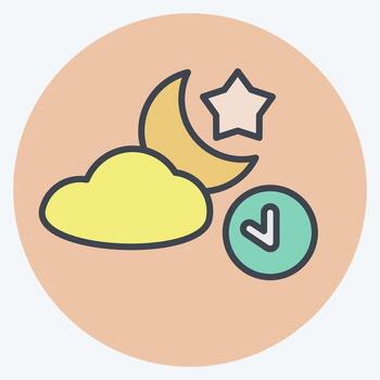 Icon Midnight. related to New Year symbol. color mate style. design editable vector