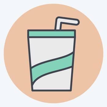 Icon Soft Drink. related to Beverages symbol. color mate style. design editable vector