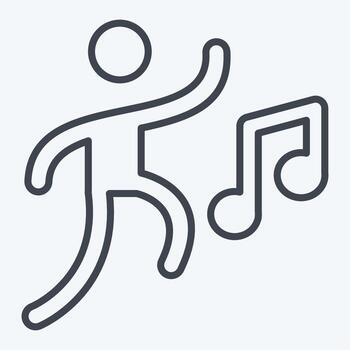 Icon Dance. related to New Year symbol. line style. design editable vector