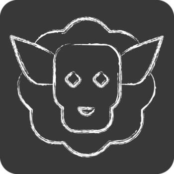 Icon Sheep. related to Animals symbol. chalk Style. design editable vector